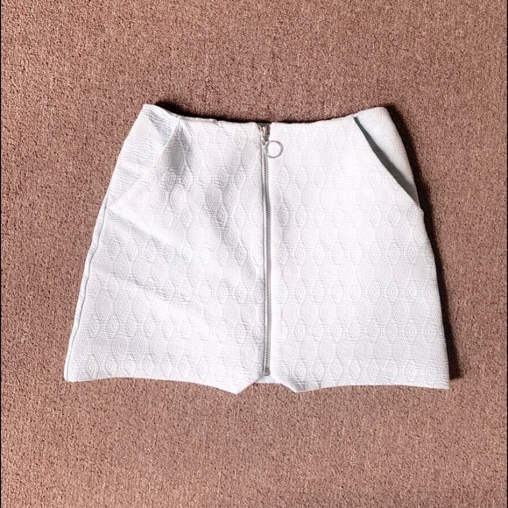 Baby Blue Quilted Mini Skirt